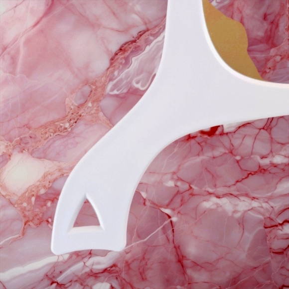 Oversized Vanity Mirror New in Box Contoured Handle White Plastic Frame - Picture 10 of 12